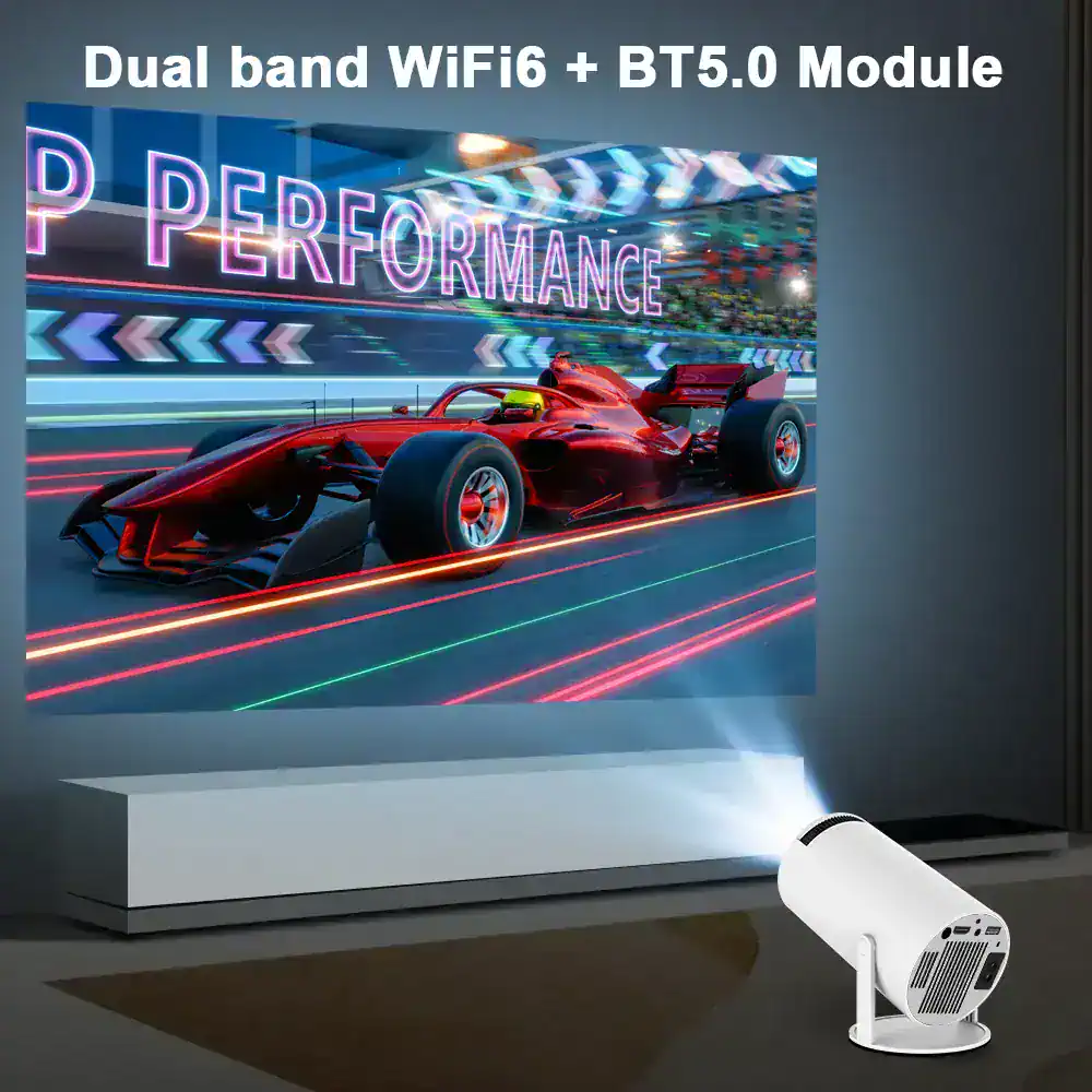 Vivid images with dual band WiFi6 and BT5.0 for clear, bright visuals and seamless connectivity. Perfect for offices, home theaters, and presentations.
