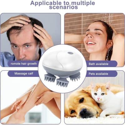 Automatic multi-scenario massager for hair, scalp, and body relaxation. Perfect for hair growth, massage calf, bath, and pet therapy. Enhance wellness and comfort at Monalisa Store.