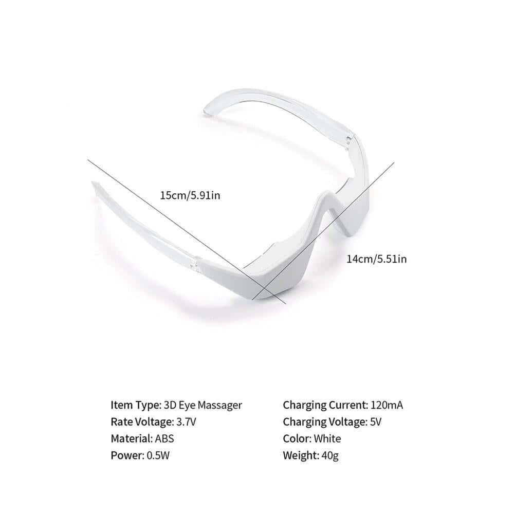 Comfortable 3D eye massage device for relaxation and eye care. Lightweight, washable ABS material with USB charging, perfect for stress relief, eye health, and wellness routines.