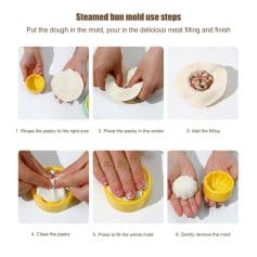 Detailed step-by-step guide for making steamed buns at home. Learn how to shape, fill, and mold perfect steamed buns with easy instructions for delicious results.