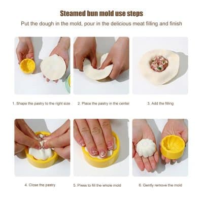 Detailed step-by-step guide for making steamed buns at home. Learn how to shape, fill, and mold perfect steamed buns with easy instructions for delicious results.