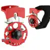 Durable red pipe cutter for professional plumbing, HVAC, and industrial pipe fitting. Easy-to-use design for precise pipe cutting with adjustable size, ideal for copper, PVC, and plastic pipes.
