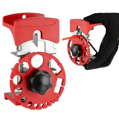 Durable red pipe cutter for professional plumbing, HVAC, and industrial pipe fitting. Easy-to-use design for precise pipe cutting with adjustable size, ideal for copper, PVC, and plastic pipes.