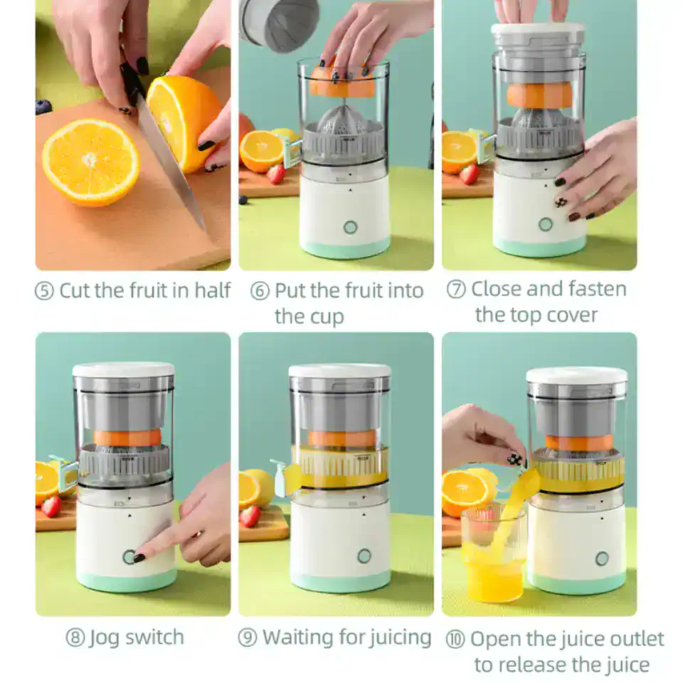 Efficient fruit juicer for healthy smoothies and fresh juices. Easy to operate with quick steps for delicious homemade beverages. Perfect kitchen appliance for fruit enthusiasts.