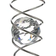 Stunning diamond earring design featuring a large sparkling gemstone wrapped in sleek silver wire, perfect for stylish accessories.