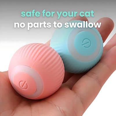 Adorable silicone cat toy with no small parts to chew or swallow, designed for safe play and durability.