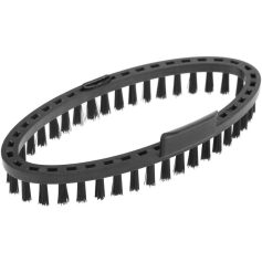 Silicone and nylon scrub brush for cleaning and dusting.