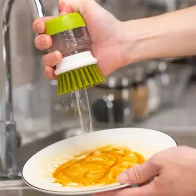 Eco-friendly kitchen sponge for dishwashing and cleaning. Reusable and biodegradable scrubber with gentle scrubbing surface for effective cleaning of dishes and surfaces.