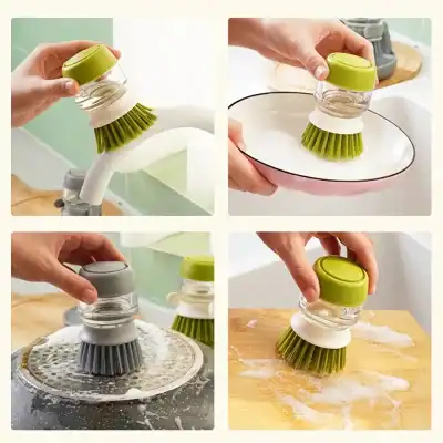 Effective cleaning brush for kitchen and household cleaning tasks.