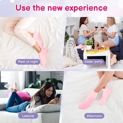 Comfortable pink no-show socks perfect for sleep, relaxation, and casual wear.