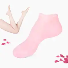Soft pink silicone foot and hand insoles designed for comfort, knee and foot support, and enhanced foot health - available at Monalisa Store Sweden.