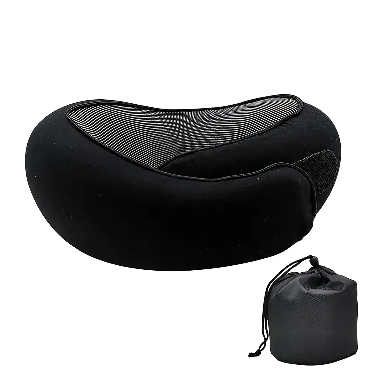 Black eye massager with ergonomic design, breathable mesh interior, and adjustable straps for personalized fit, ideal for relaxation and improving eye health.