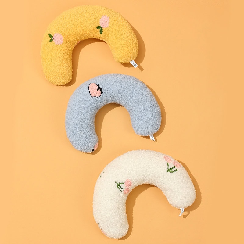 Plush pillow set featuring adorable, embroidered designs ideal for nursery decoration, kids' room decor, or comfort accessories. Perfect for adding a cozy, playful touch to a child's space.