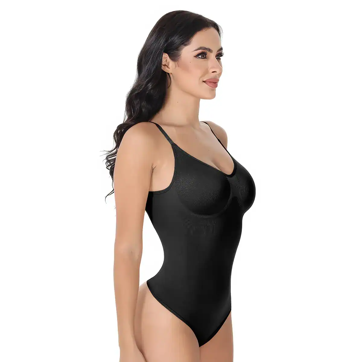 High-quality black body shaping bodysuit for waist and tummy control. Perfect for slimming and enhancing your silhouette with comfortable, breathable fabric for everyday wear.