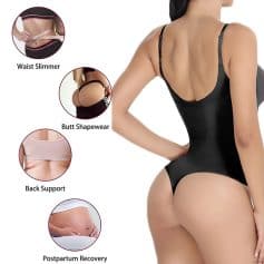 High-quality women's slimming bodysuit with waist slimming, butt shapewear, back support, and postpartum recovery features for enhanced body contouring.
