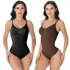 Versatile shapewear bodysuit for women, offering tummy control and contouring, available in black and brown. Perfect for enhancing silhouette and comfortable all-day wear.