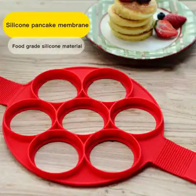 High-quality food-grade silicone pancake mold for breakfast cooking and baking. Easy-to-use, durable, and flexible kitchen tool for making perfect pancakes with consistent size and shape.