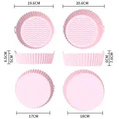 Pink cupcake liners with ruffled edges for baking and decorating desserts. Ideal for cupcakes, muffins, and sweet treats. Durable, non-stick, and perfect for event party favors or bakery use.