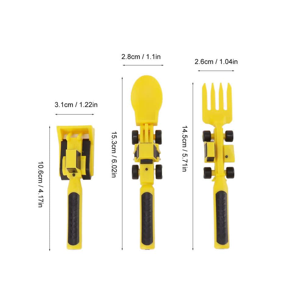 Durable yellow gardening tools with ergonomic handles, including a trowel, fork, and cultivator, ideal for indoor and outdoor plants. Perfect for gardening, planting, and soil aeration.