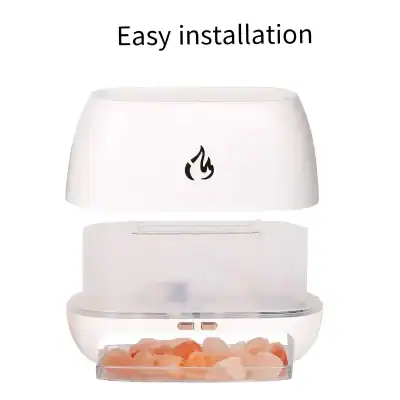 Air purifier with Himalayan salt rocks, essential for improving air quality, promoting relaxation, and enhancing wellness in salons and spa environments. Easy to install and operate.