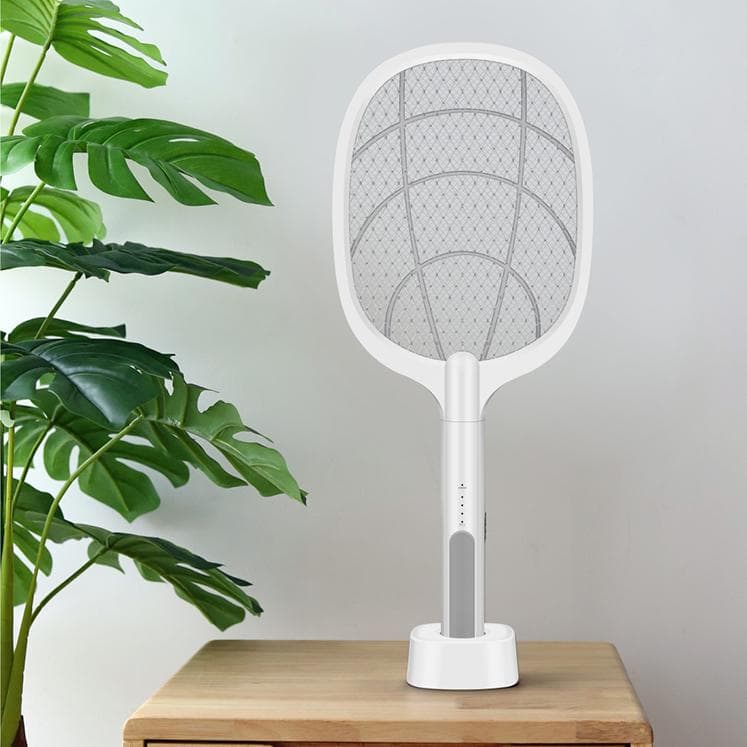 Efficient electronic fly swatter for pest control, wireless and rechargeable, ideal for home and outdoor use, eco-friendly and battery-free design.