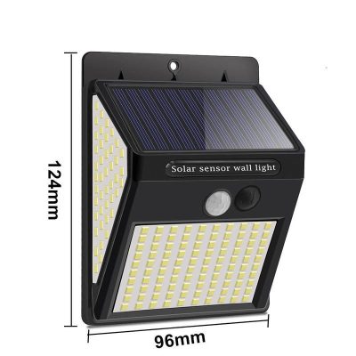 Solar sensor wall light for outdoor illumination and security. Energy-efficient LED solar outdoor light with dusk-to-dawn sensor, perfect for pathways, gardens, and security lighting.