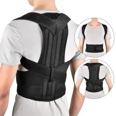 Ergonomic back support brace for improved posture and spinal alignment, ideal for back pain relief and injury prevention, suitable for men and women for daily use.