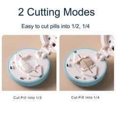 Effortless pill splitting with this easy-to-use pill cutter, perfect for dividing pills into halves or quarters, ideal for medication management and accurate dosing.