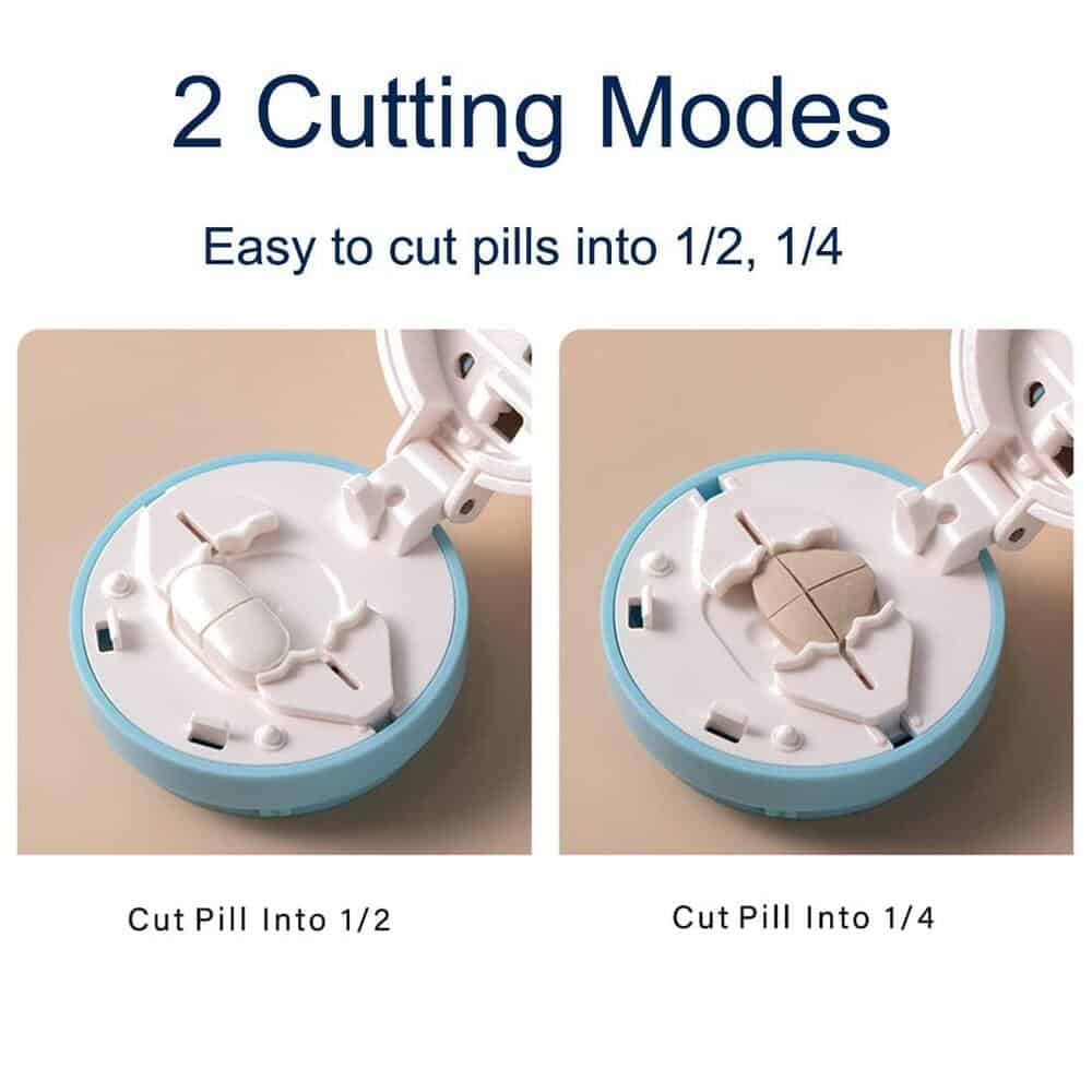 Effortless pill splitting with this easy-to-use pill cutter, perfect for dividing pills into halves or quarters, ideal for medication management and accurate dosing.