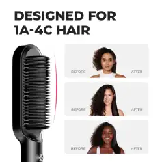 Efficient straightening tool for curly and textured hair, designed for ease of use and professional results, ideal for all hair types. Perfect for smooth, sleek hair.