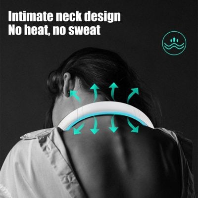 High-tech neck cooling technology for comfortable, sweat-free relief.