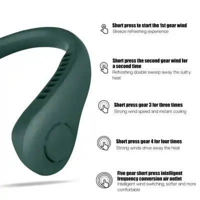 Handheld fan with multiple gear settings for cooling, wind speed control, and heat dissipation.