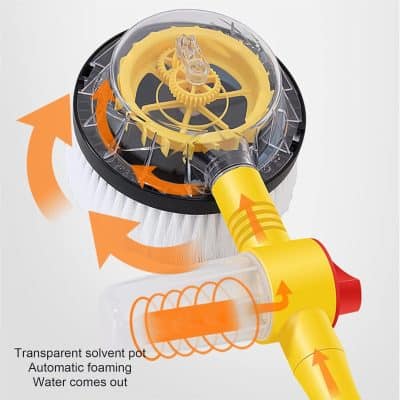High-quality automatic vacuum cleaner component with transparent solvent pot and water outlet, designed for optimal cleaning performance.