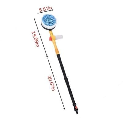 A professional cleaning brush with long handle and soft bristles, ideal for medical, dental, or optometry equipment maintenance. Ergonomic design ensures thorough cleaning of delicate tools.