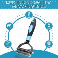 Multifunctional pet grooming brush for easy, safe, and efficient pet care. Features hair removal, massage, quick opening, and fluffy shape for a comfortable grooming experience. Perfect for maintaining pet hygiene.