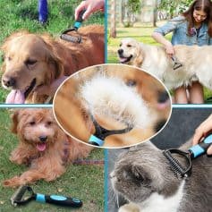 Gentle grooming brush for pets, ideal for dogs and cats, removing loose fur and reducing shedding efficiently. Lightweight and easy to use for a clean, healthy coat.