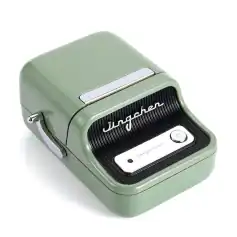 Compact green thermal photo printer by Jungan for instant photo printing and personalized images. Easy to use and perfect for capturing memories on the go.