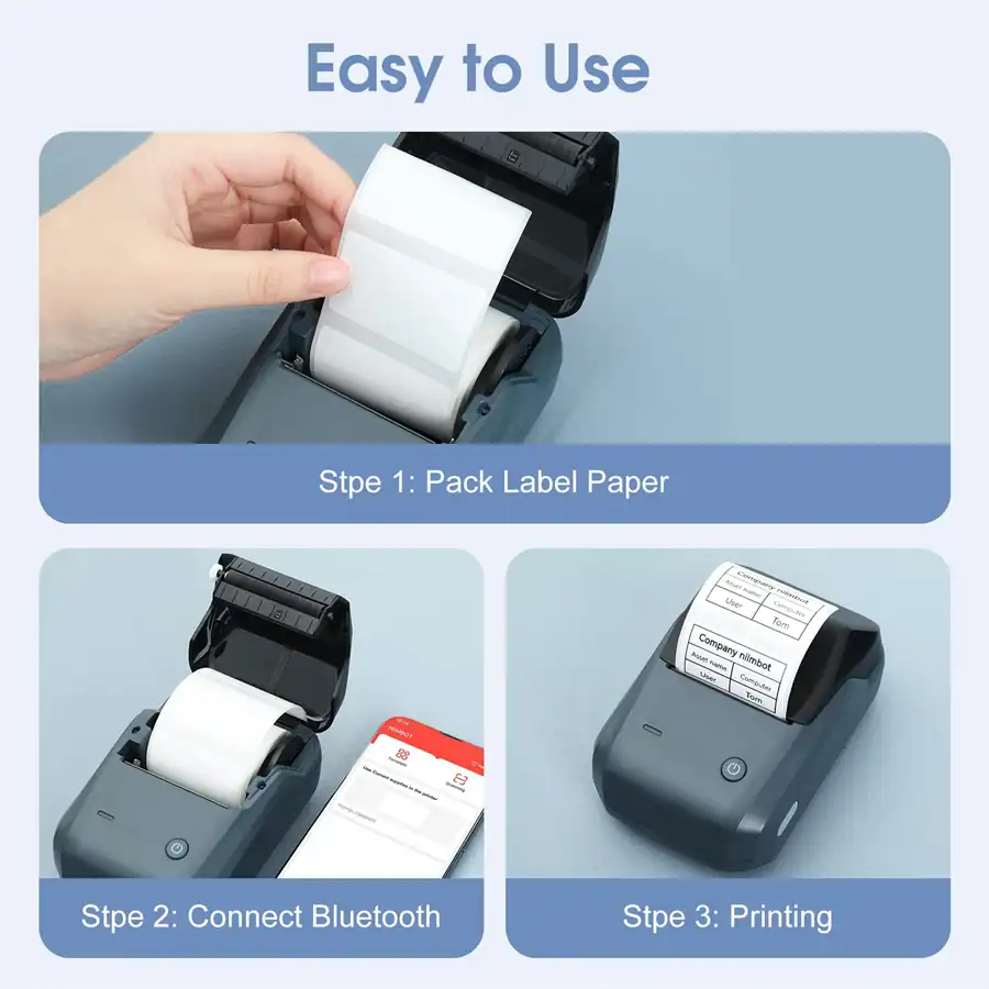 Portable label printer for easy label printing and organization.