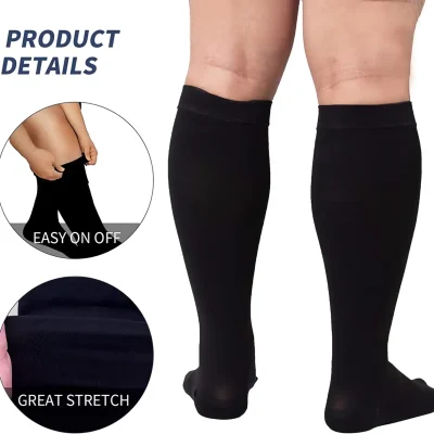 Comfortable, stretchy, easy-to-wear compression socks for leg support.