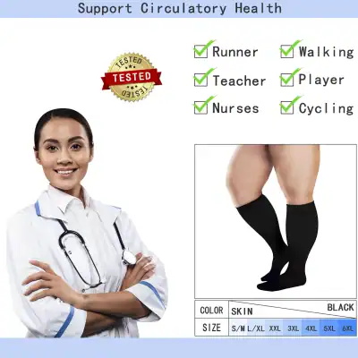 High-quality compression stockings for improved circulation, suitable for nurses, runners, walkers, teachers, players, cycling enthusiasts, and those with medical needs. Tested and trusted.
