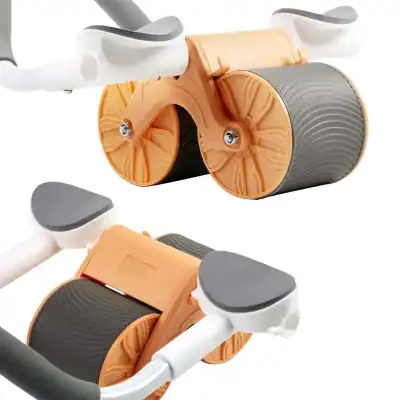 Compact roller wheel for fitness and physical therapy, ideal for core strength and balance training, featuring sturdy design and smooth rollers for effective workouts.