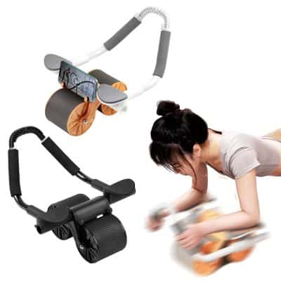 Portable fitness roller for core strengthening, muscular toning, and physical therapy. Designed for home workouts, physical rehabilitation, and enhancing flexibility.
