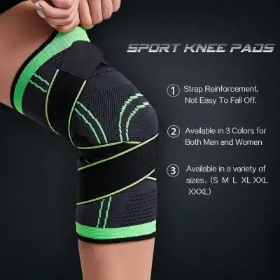 High-performance sport knee pad for injury prevention and support, featuring strap reinforcement for durability.