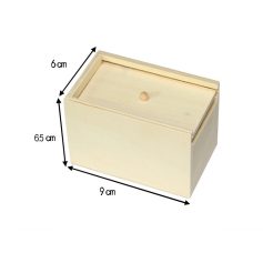 Elegant wooden storage box for jewelry, keepsakes, or small essentials. Perfect for organization and decor. Compact size: 9cm x 6.5cm x 6cm. Ideal for home, office, or gifting.