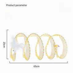 Bright multicolor mesh cat tunnel for fun, exercise, and hiding, ideal for small feline pets. Durable, lightweight, easy to clean, perfect for enhancing your cat’s activity and agility.