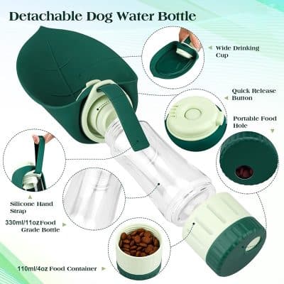 Portable pet water bottle with leak-proof design, food-grade materials, and easy-to-use features for outdoor walks and travel. Keeps pets hydrated on the go.