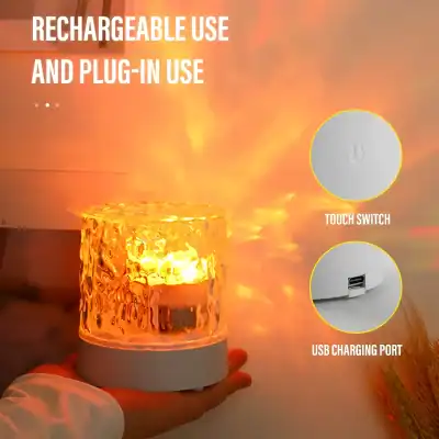 Portable rechargeable diffuser for aromatherapy with USB charging port, touch switch, and ambient lighting. Perfect for creating a calming atmosphere with essential oils in home or office.