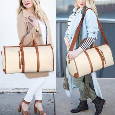 Stylish beige and brown large tote bag for women, perfect for travel and daily use. Features durable leather accents, spacious interior, and adjustable shoulder strap for convenience.