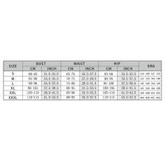 Optical eyewear sizing chart for various head and body measurements.