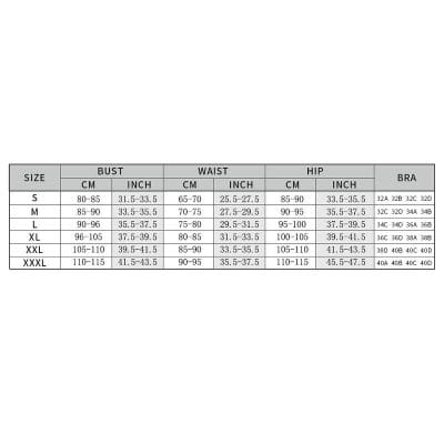 Optical eyewear sizing chart for various head and body measurements.